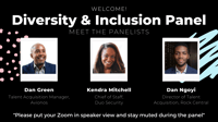 Virtual Panel Diversity & Inclusion Welcome Slide